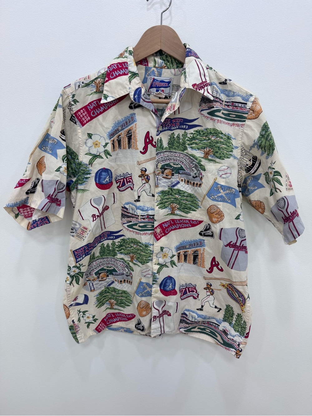 Reyn‎ Spooner Atlanta Braves MLB Turner Field vintage rare Hawaiian button shirt